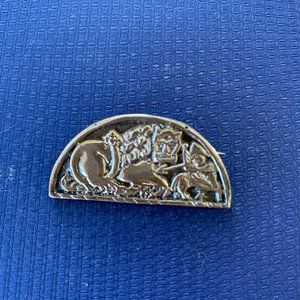 Vintage Sterling Silver Pin Depicting Saint George - image 1